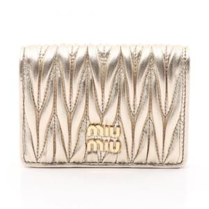 MIU MIU Gold Leather Card Holder